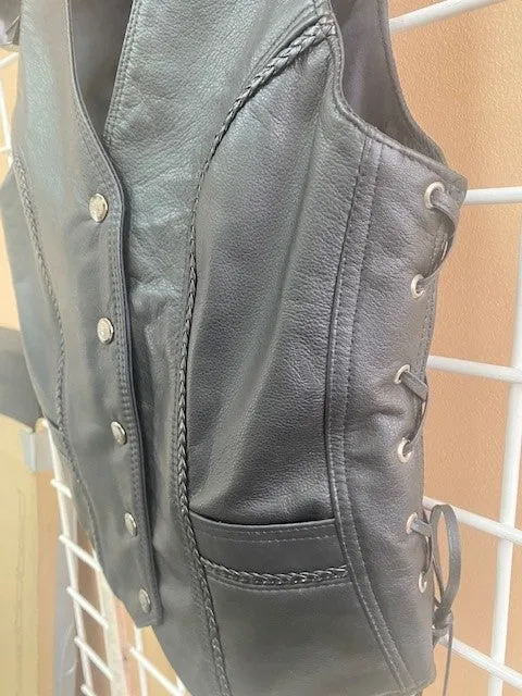 #23117 Ladies Leather Vest w/Side Laces