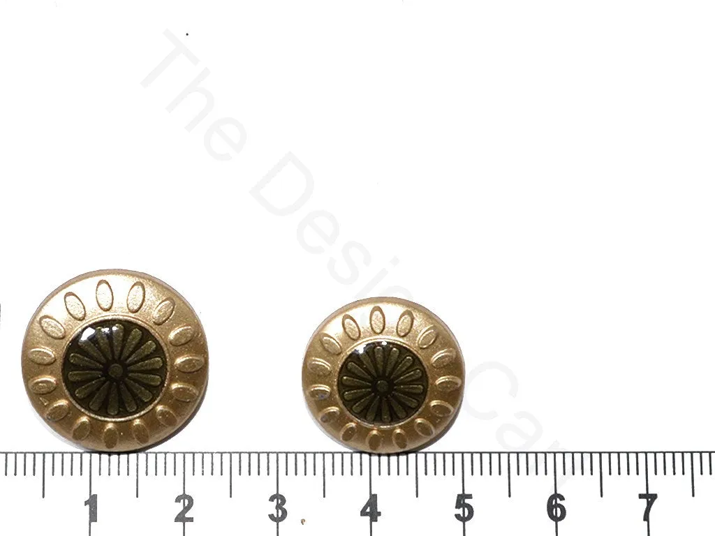 Beige Brown Floral Metal Suit Buttons