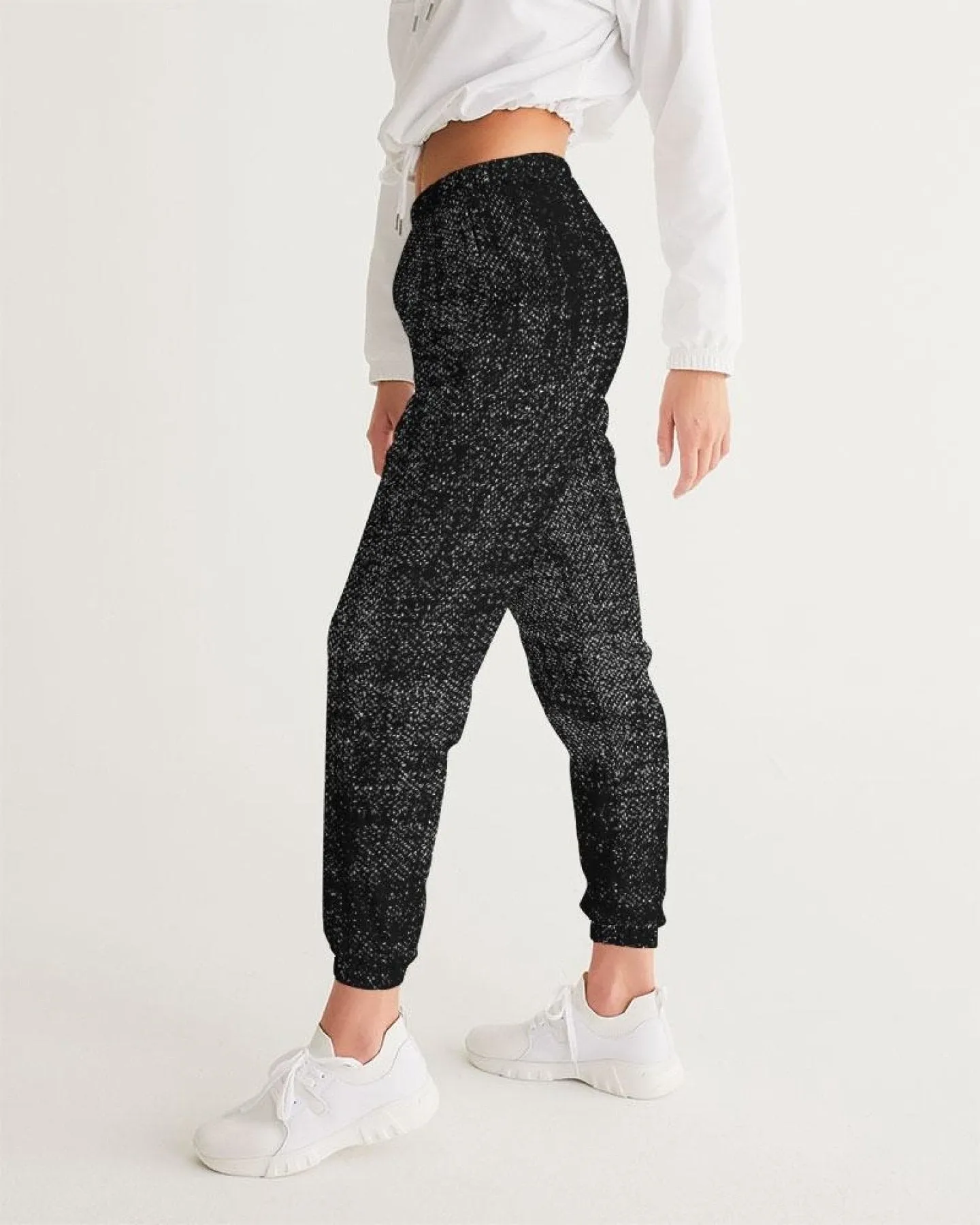 Black And Gray Distressed Style Track Pants