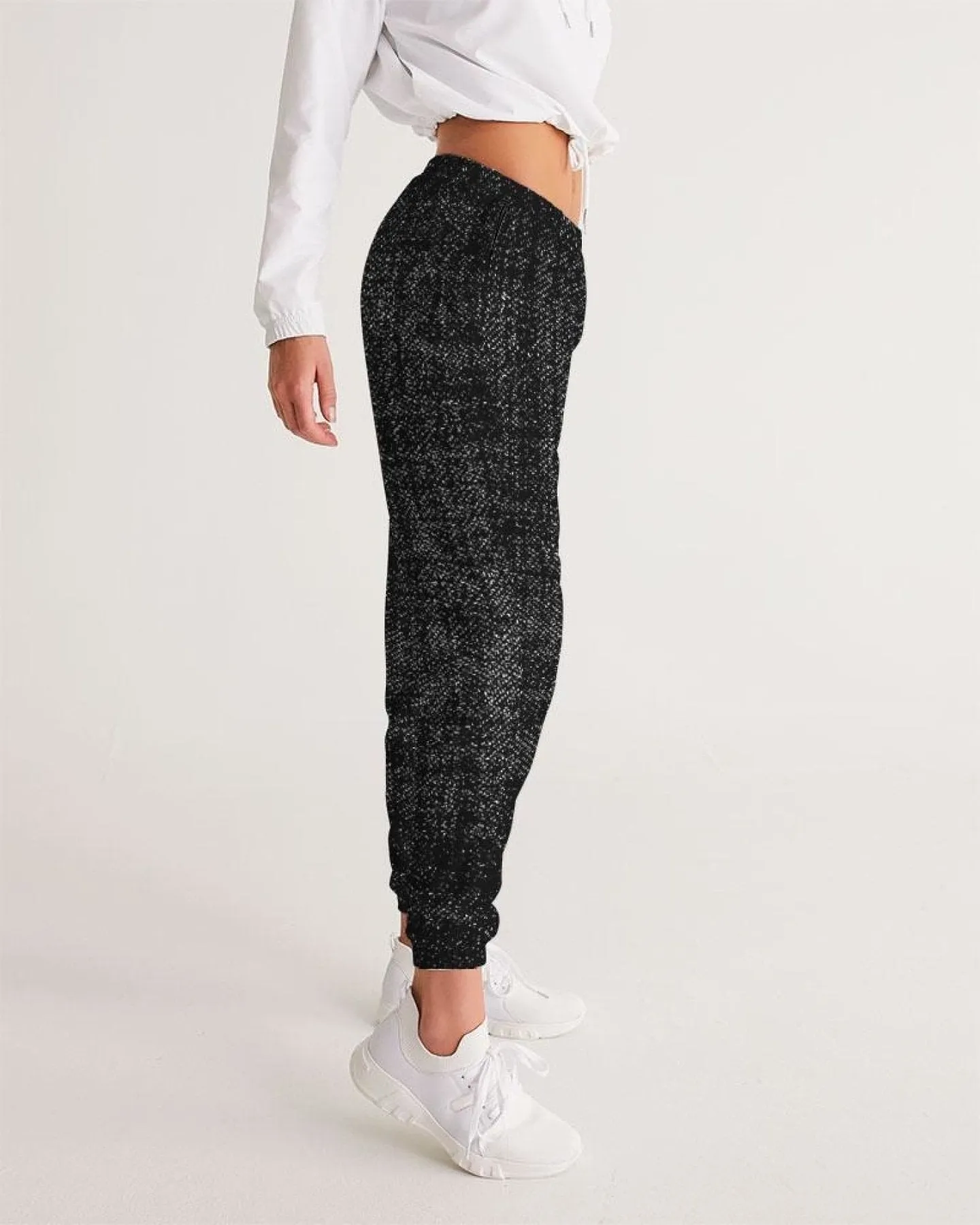 Black And Gray Distressed Style Track Pants