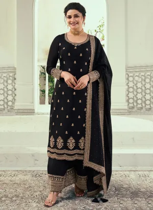 Black Thread Embroidery Pant Style Suit