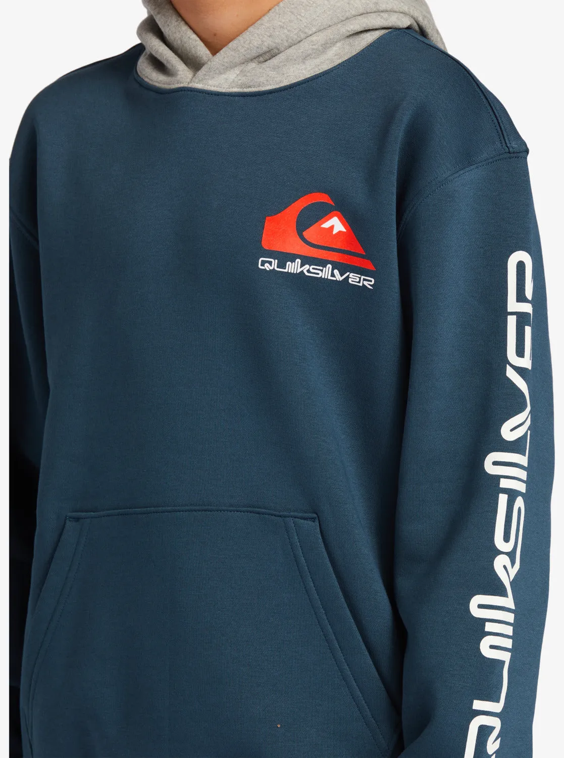 Boys 8-16 Omni Logo Block Hood Pullover Sweatshirt - Midnight Navy