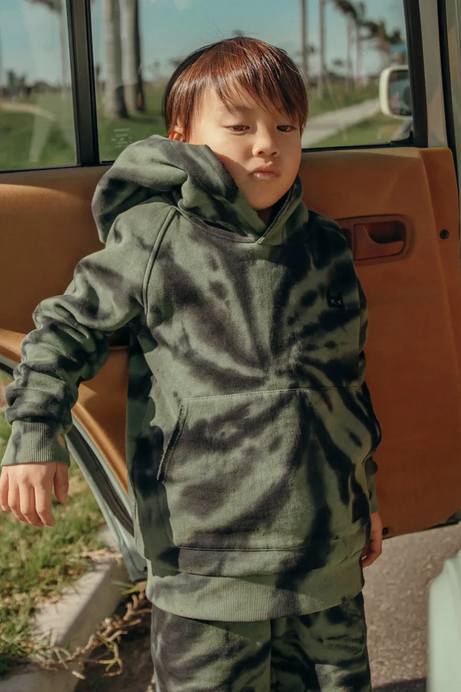 Boys Sweatshirt Munster Kids Timewrap Hoody - Green Dye