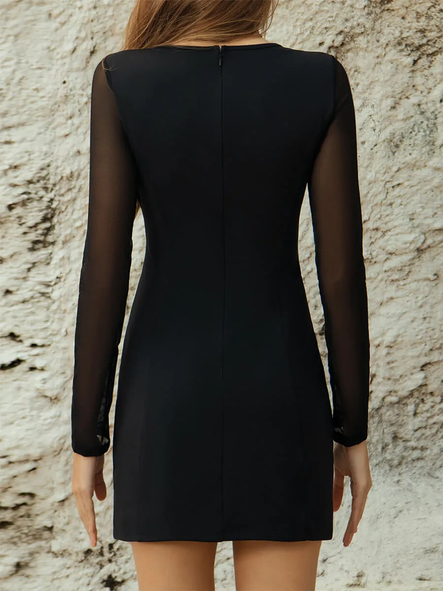 Breathable Mesh Long-Sleeve Dress