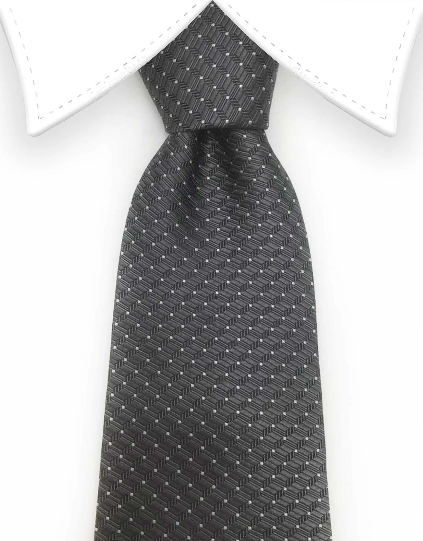 Charcoal Tie with Mini Design and Dots