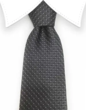 Charcoal Tie with Mini Design and Dots