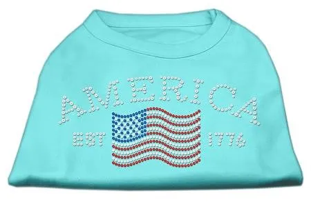 Classic American Rhinestone Shirts Aqua L (14)