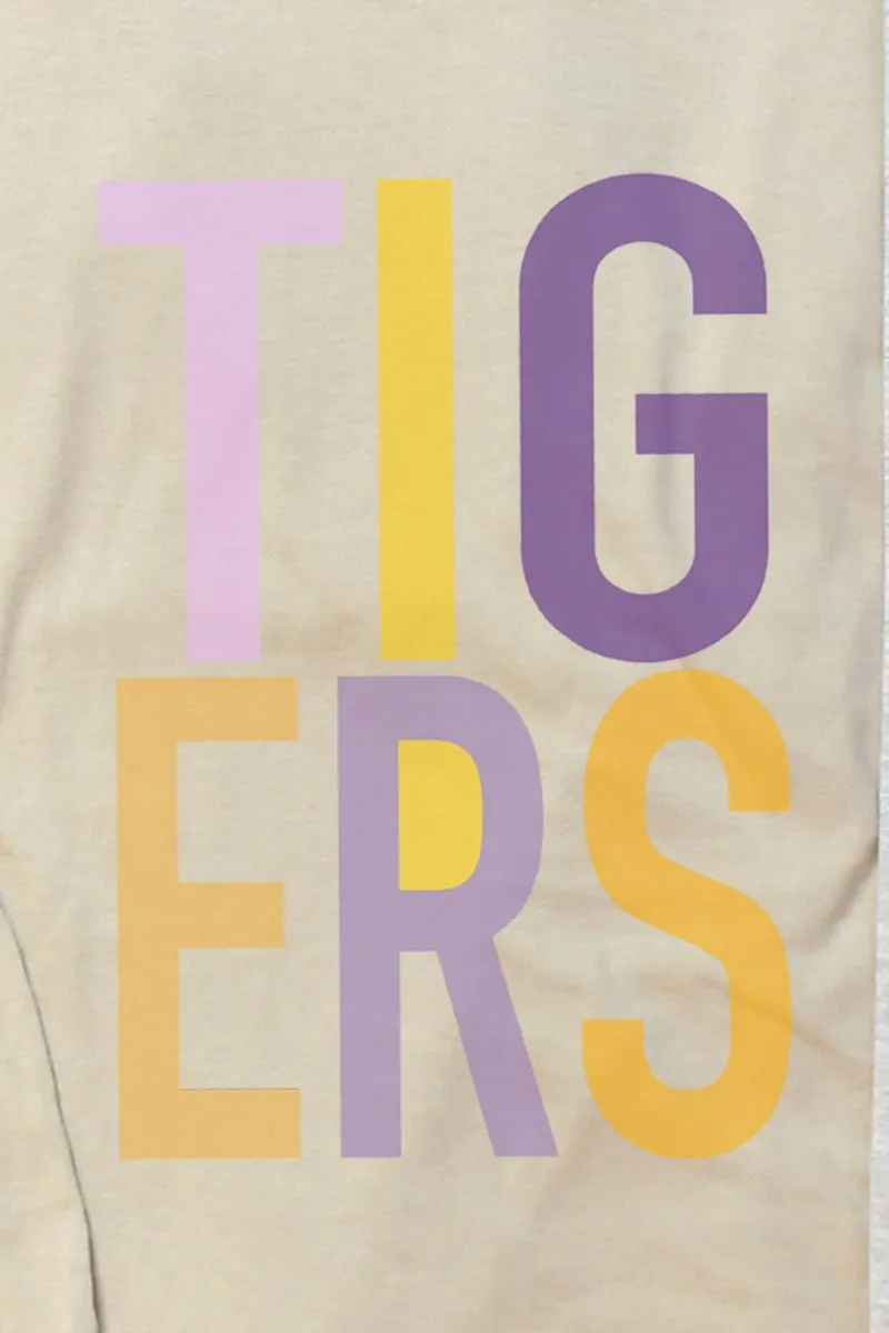 Colorblock Purple Tigers Unisex Dri-Power Long-Sleeve 50/50 Tee