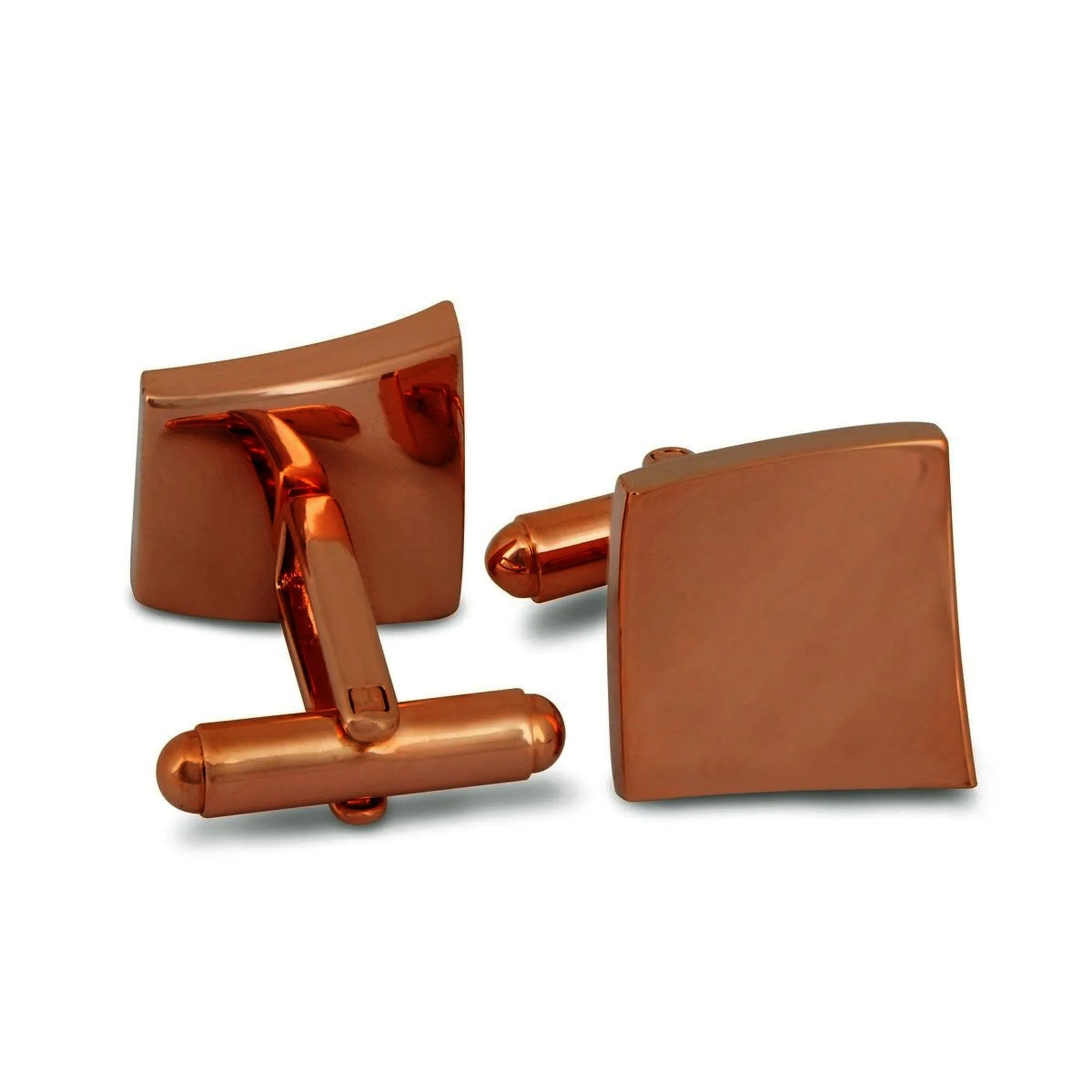 Concaved Square Cufflinks in Rose Gold (Online Exclusive)