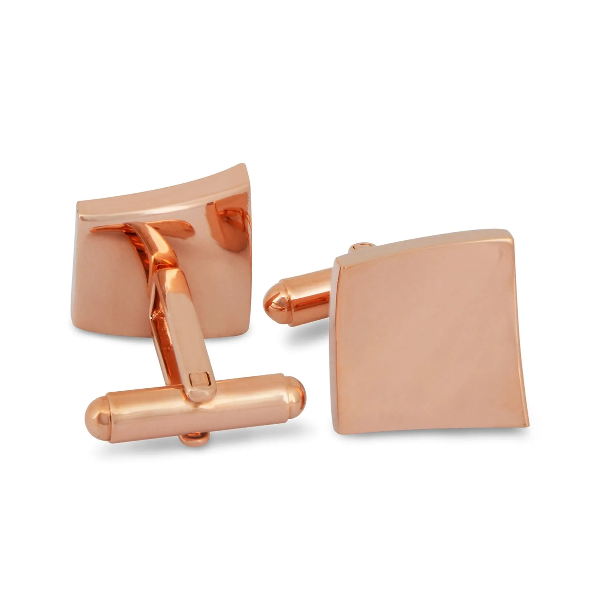 Concaved Square Cufflinks in Rose Gold (Online Exclusive)