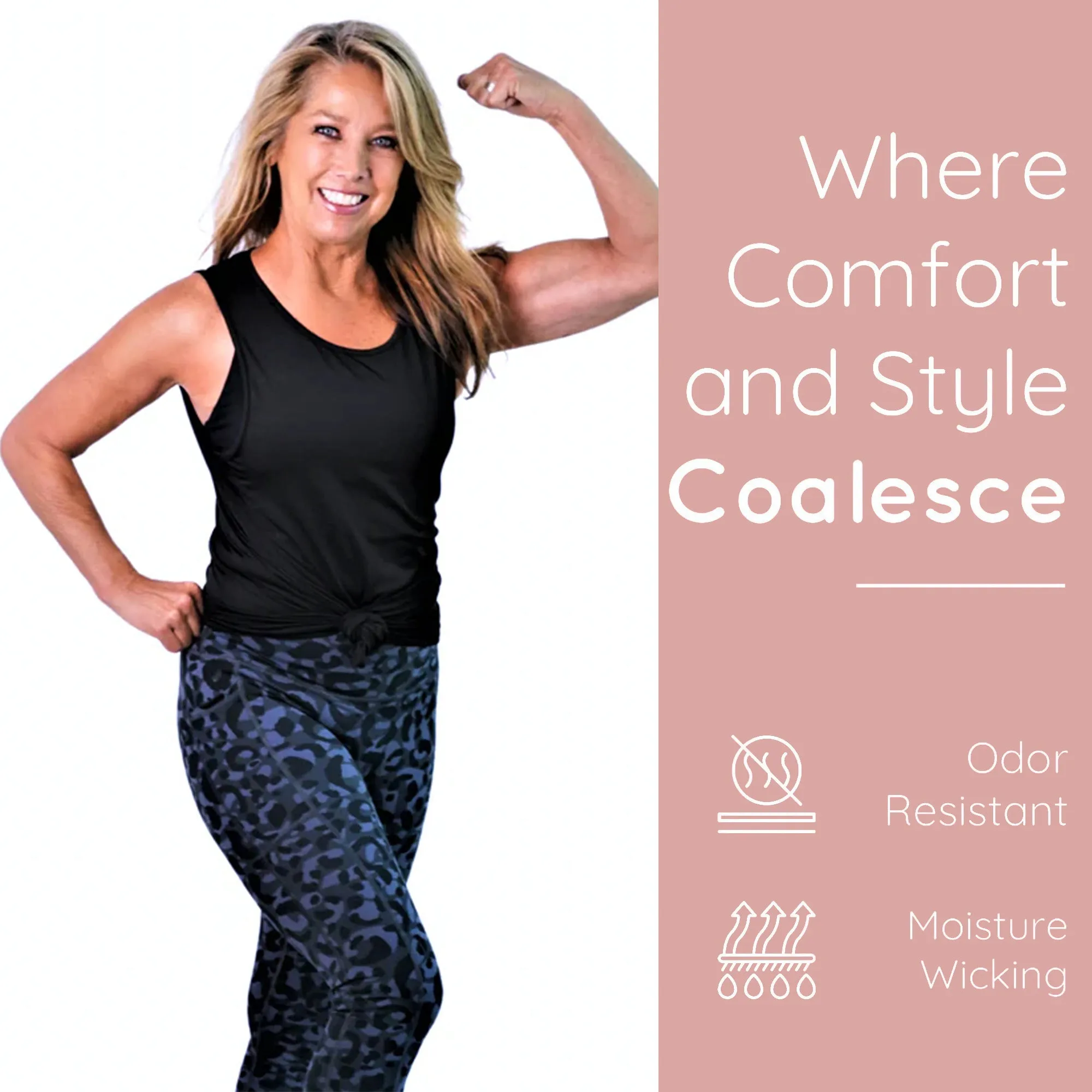 Denise Austin's Sleeveless High Neck Yoga Tank Top - Cool Workout T-Shirt for Summer