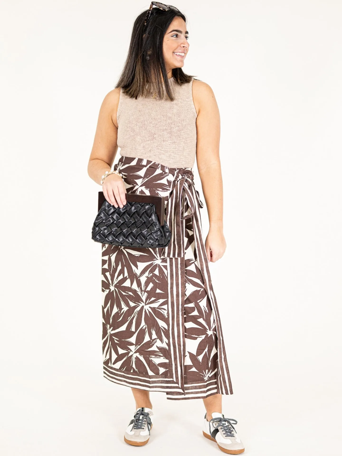 Floral Print Wrap Skirt