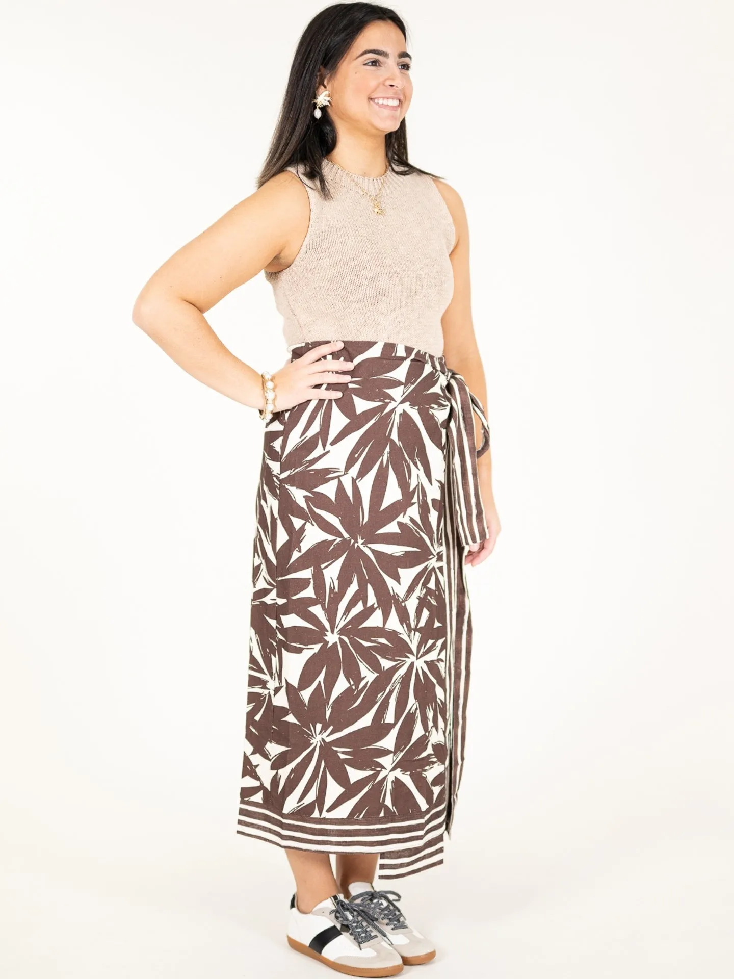 Floral Print Wrap Skirt