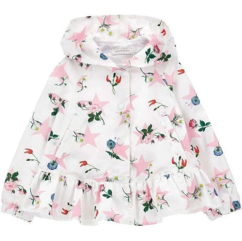 Girls White Floral Minnie Mouse Star Jacket