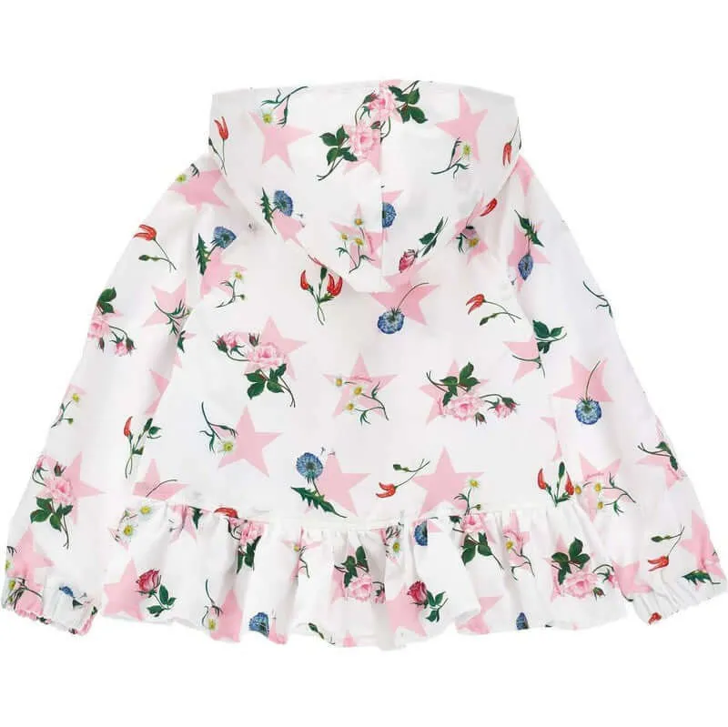 Girls White Floral Minnie Mouse Star Jacket