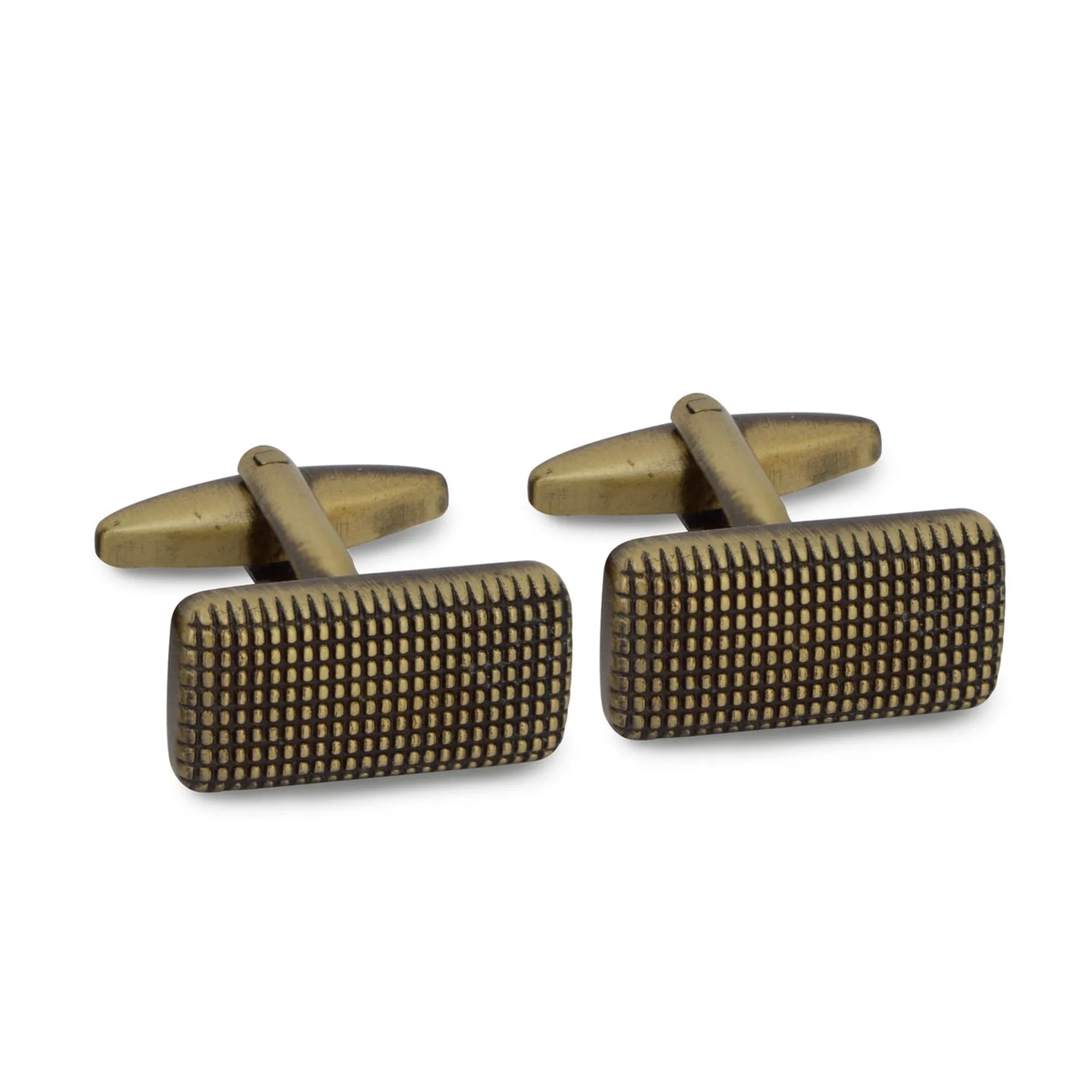 Gold Rectangle Grid Cufflink (Online Exclusive)