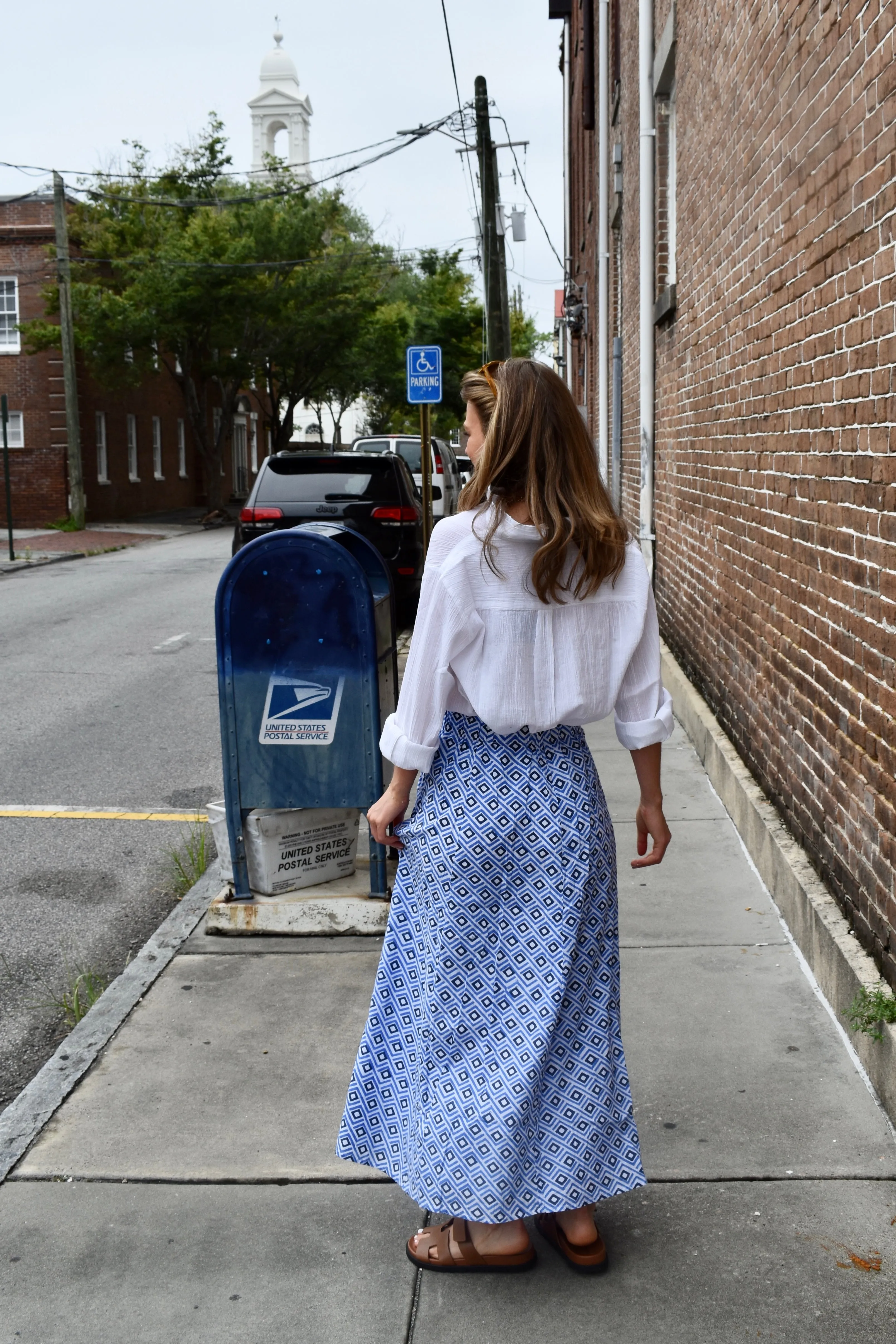 Hanley Midi Skirt Blue Diamond