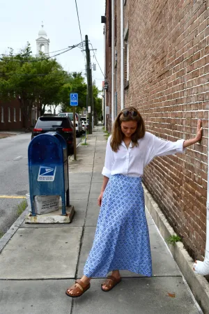 Hanley Midi Skirt Blue Diamond