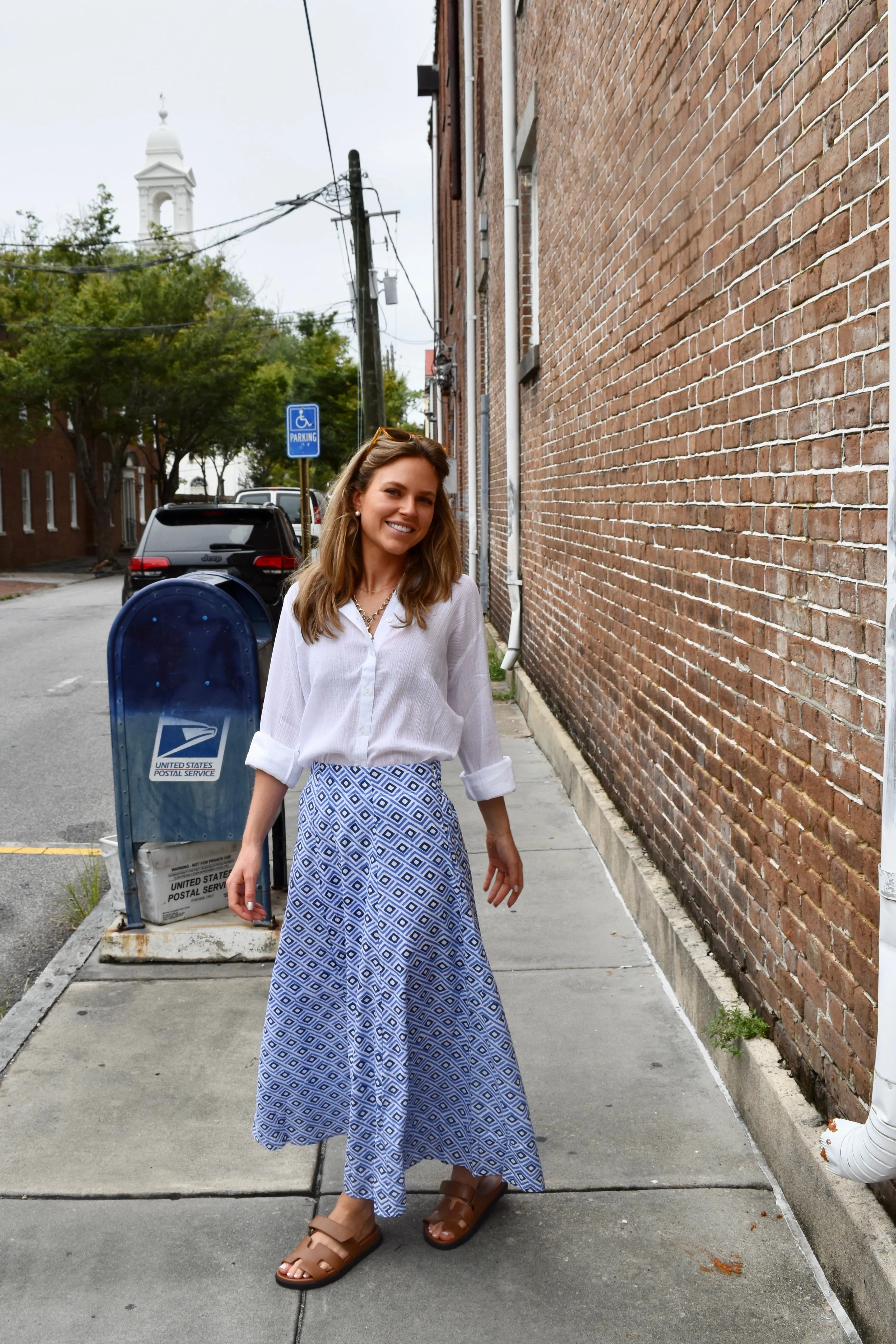 Hanley Midi Skirt Blue Diamond