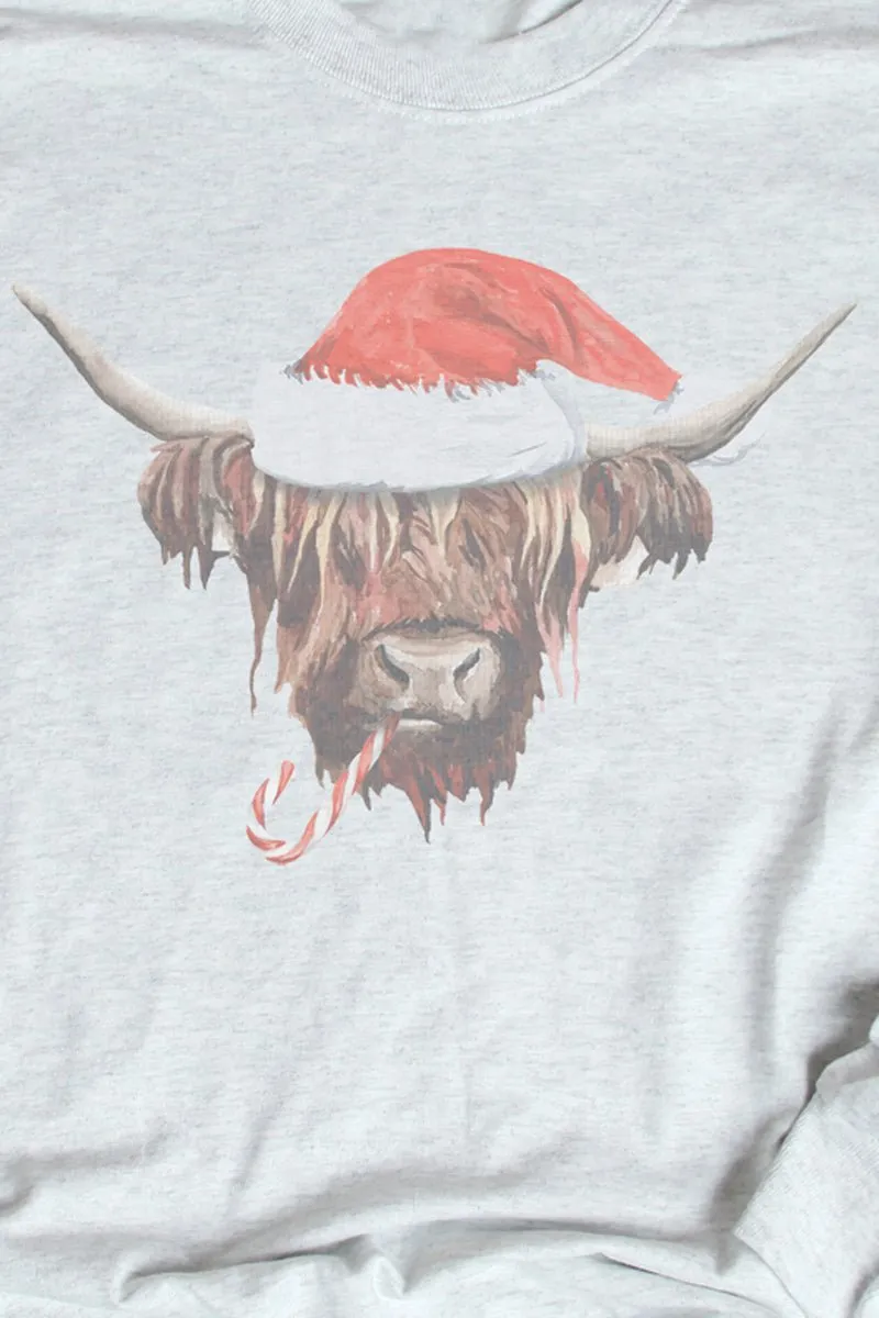 Highland Cow Christmas Unisex Dri-Power Long-Sleeve 50/50 Tee