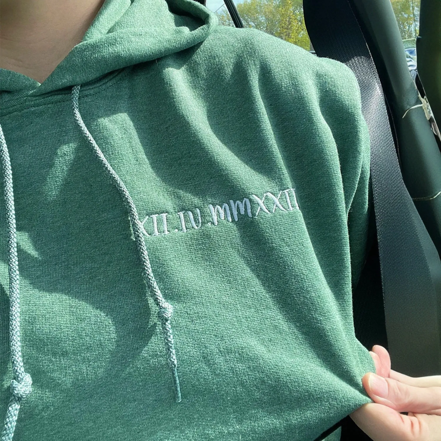 His and Hers Matching Hoodies Gift, Custom Embroidered Roman Numeral Sweatshirt, Hoodie Gift