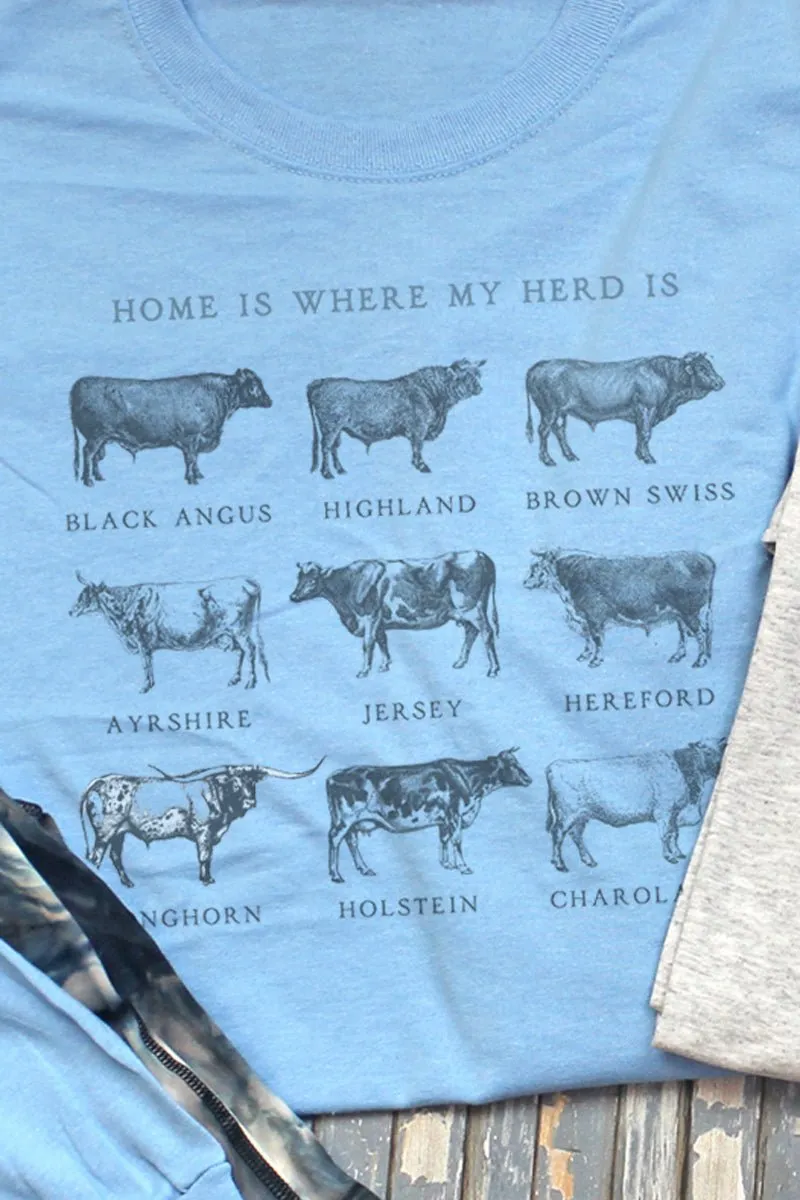 Home Is Where My Herd Is Unisex Dri-Power Long-Sleeve 50/50 Tee