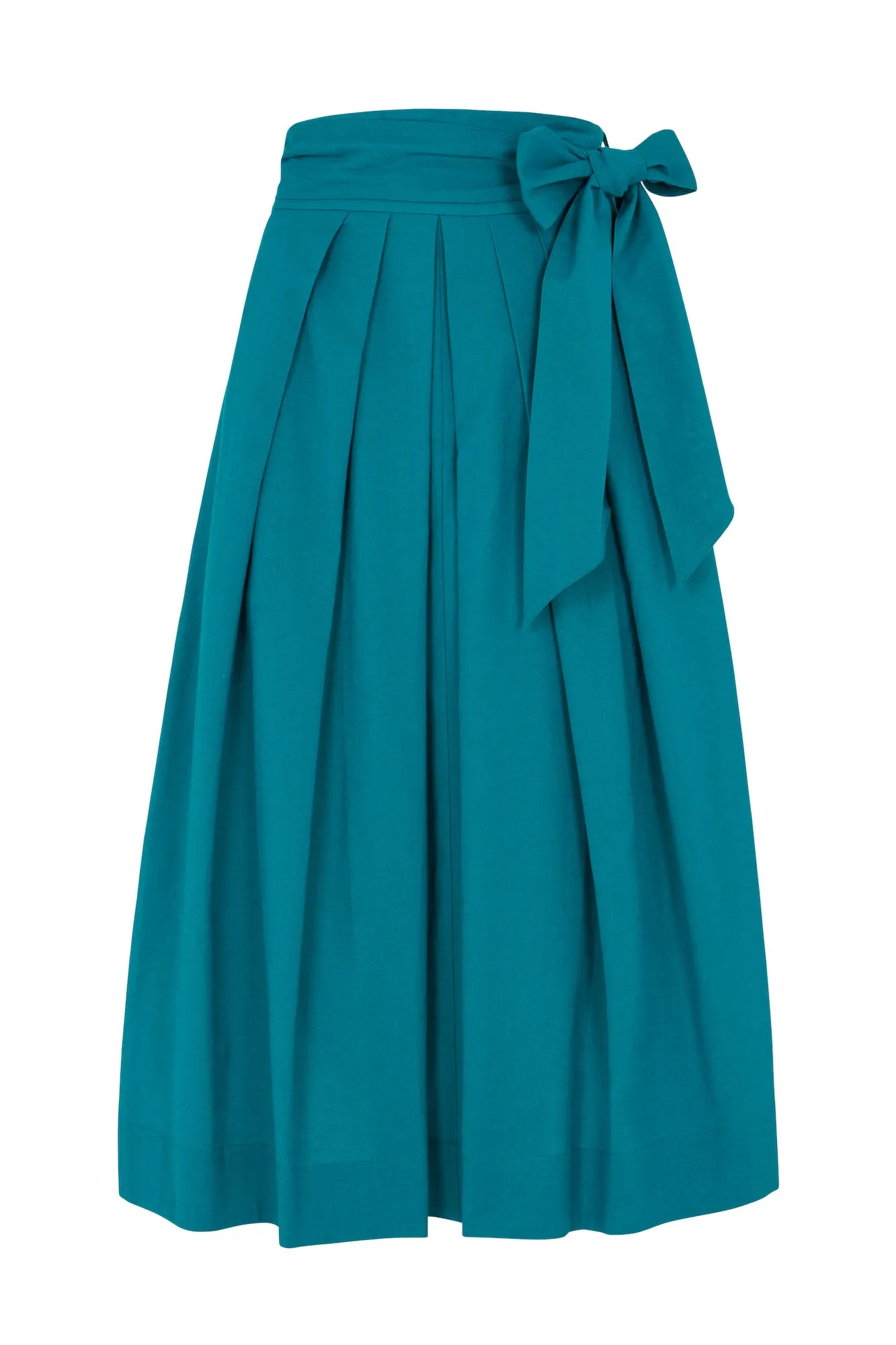 Jemima Cotton Linen Teal Skirt