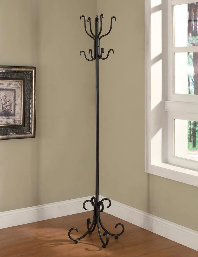 Kiefer Coat Rack with 12 Hooks Black