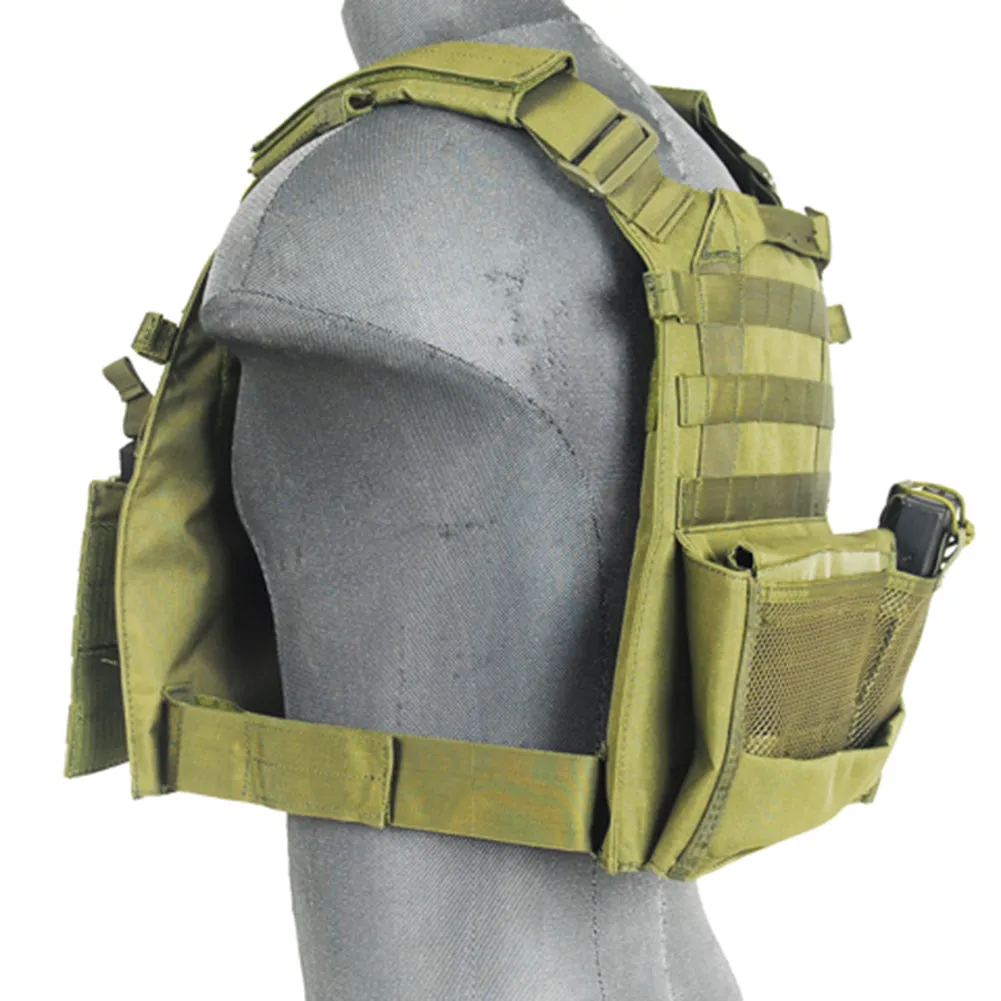 Lancer Tactical 69T4 MOLLE Plate Carrier Vest w/ Triple Mag Pouch Insert