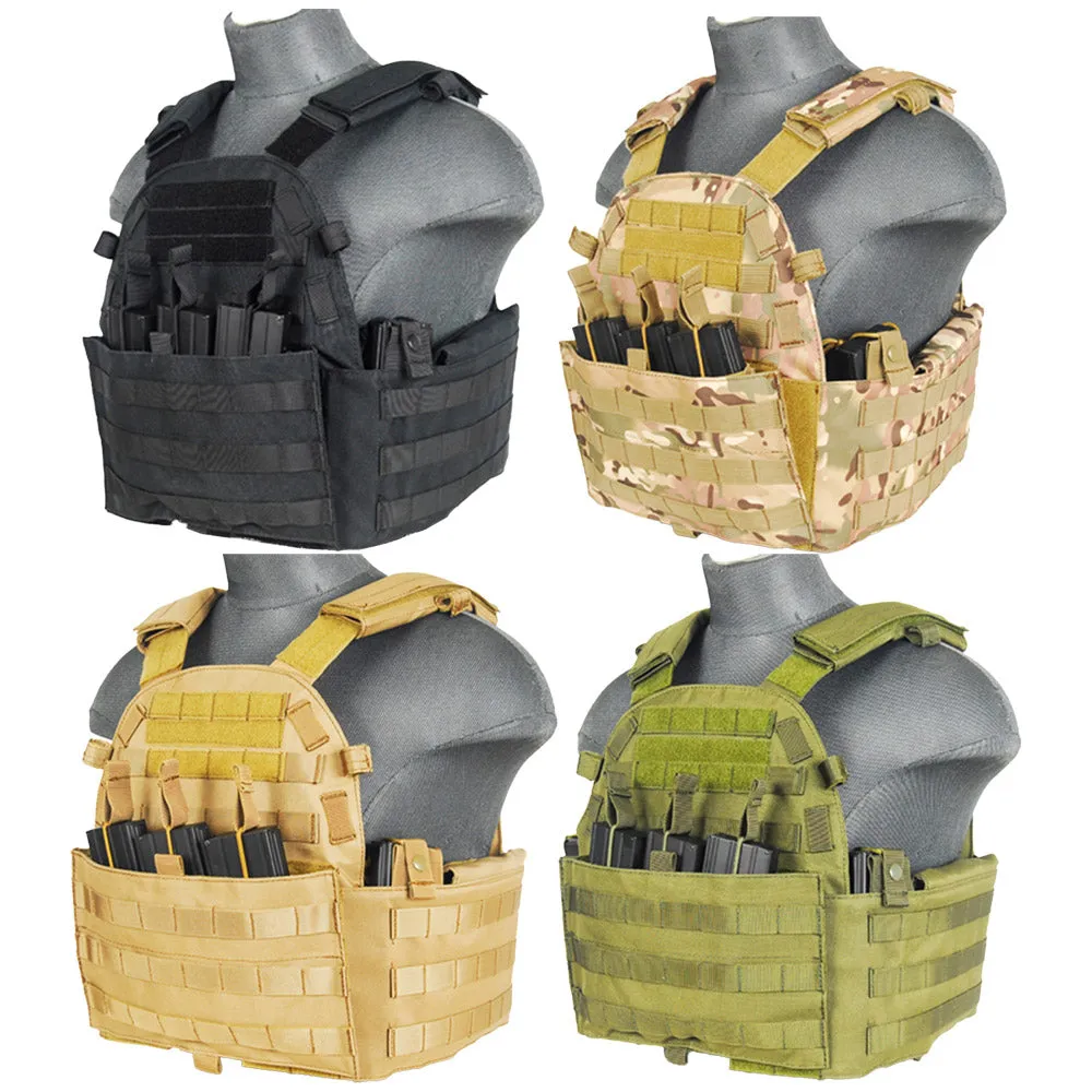 Lancer Tactical 69T4 MOLLE Plate Carrier Vest w/ Triple Mag Pouch Insert