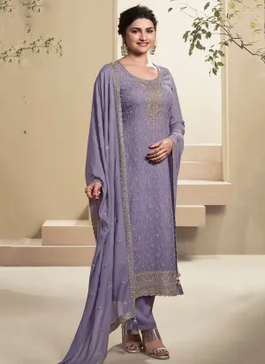 Lavender Chikankari Embroidered Pakistani Pant Suit