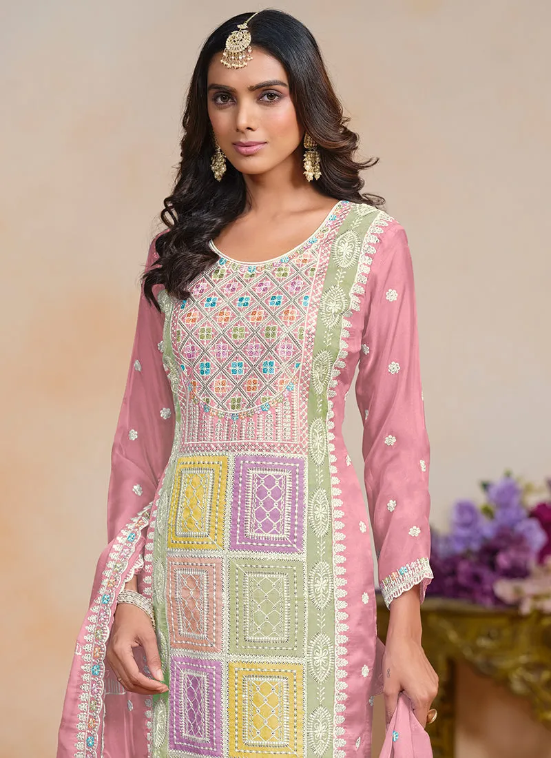 Light Pink Multi Embroidery Festival Salwar Suit