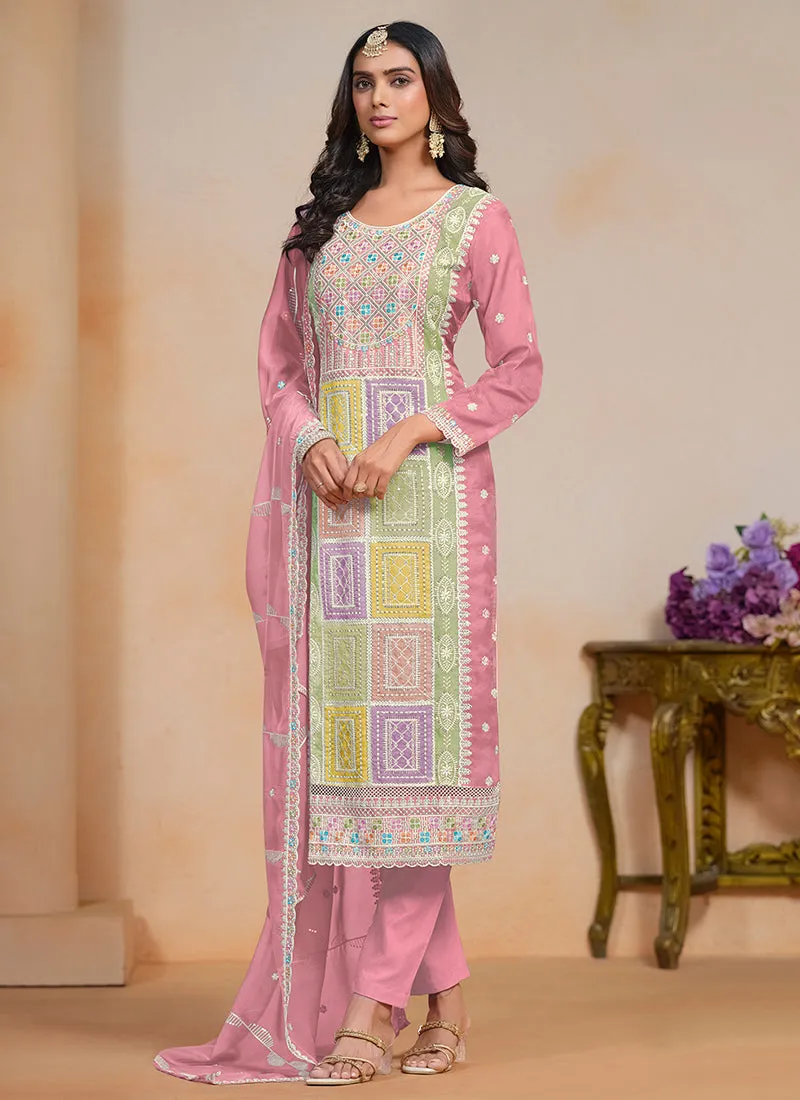 Light Pink Multi Embroidery Festival Salwar Suit