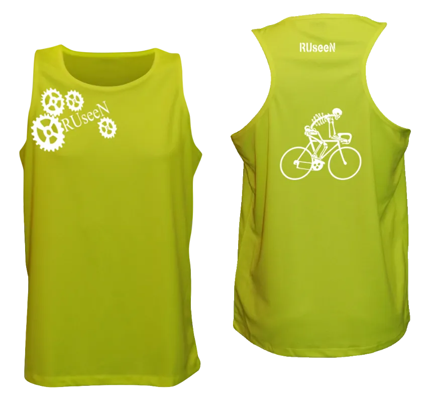 Men's Reflective Tank Top - Road Bike Skeleton