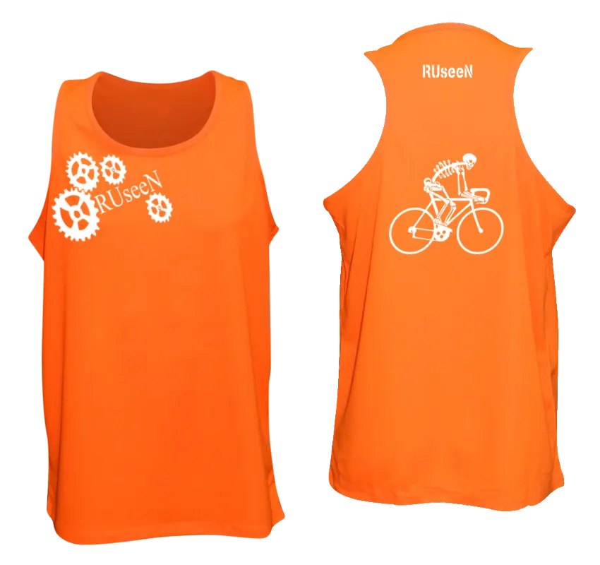 Men's Reflective Tank Top - Road Bike Skeleton