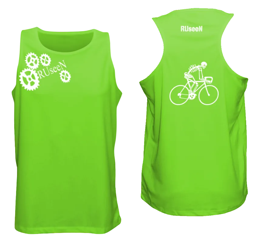 Men's Reflective Tank Top - Road Bike Skeleton