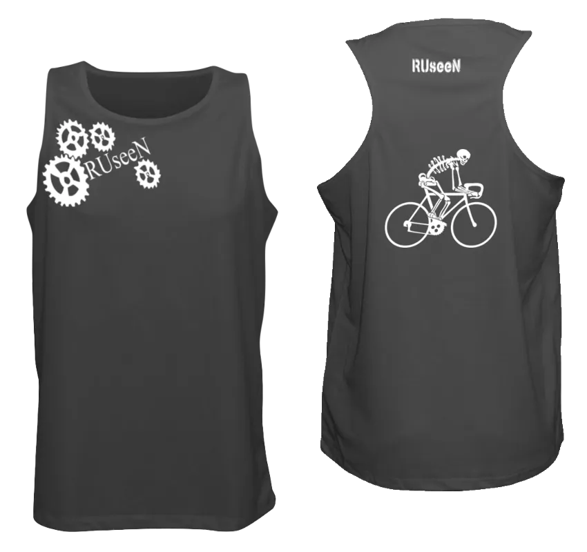 Men's Reflective Tank Top - Road Bike Skeleton