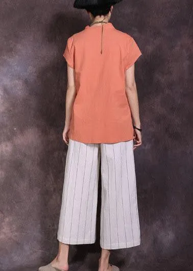 new linen vintage women casual white striped crop pants skirts