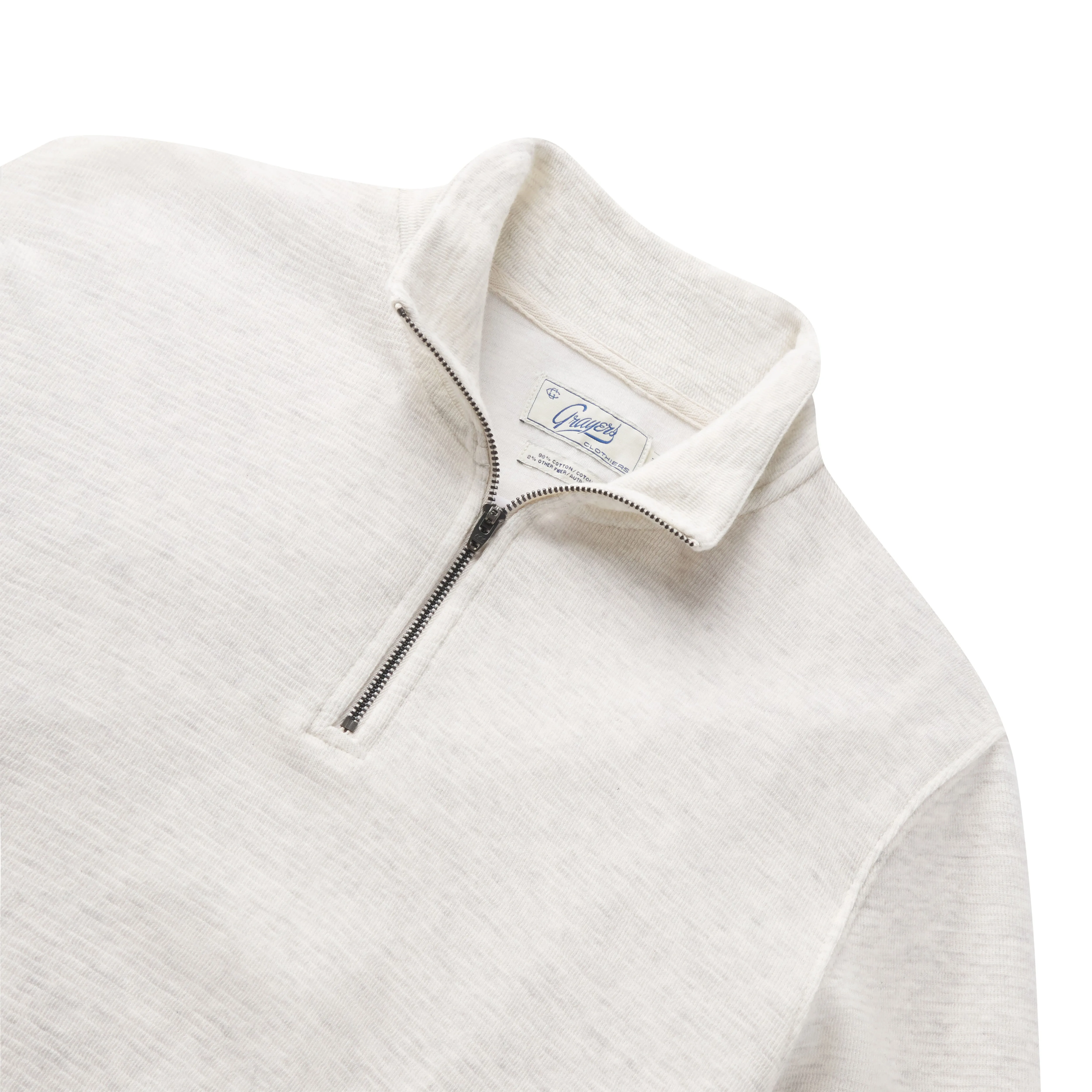 New Windsor Double Cloth 1/4 Zip Mock - Oatmeal Heather