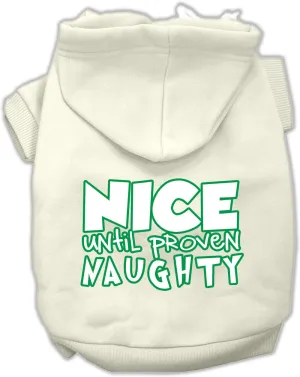 Nice Until Proven Naughty Screen Print Pet Hoodie Cream Xxxl (20)