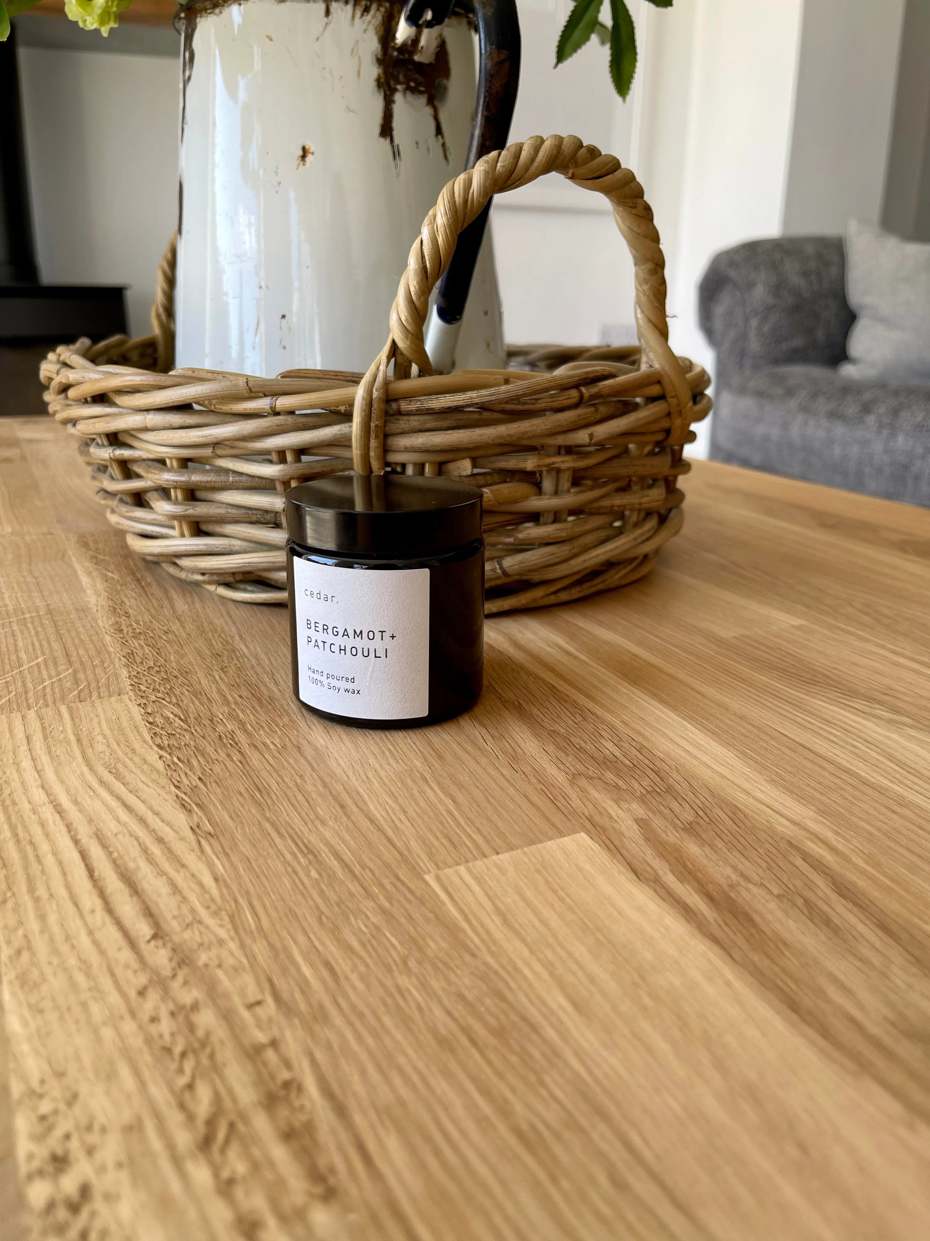 Oak Metal Coffee Table