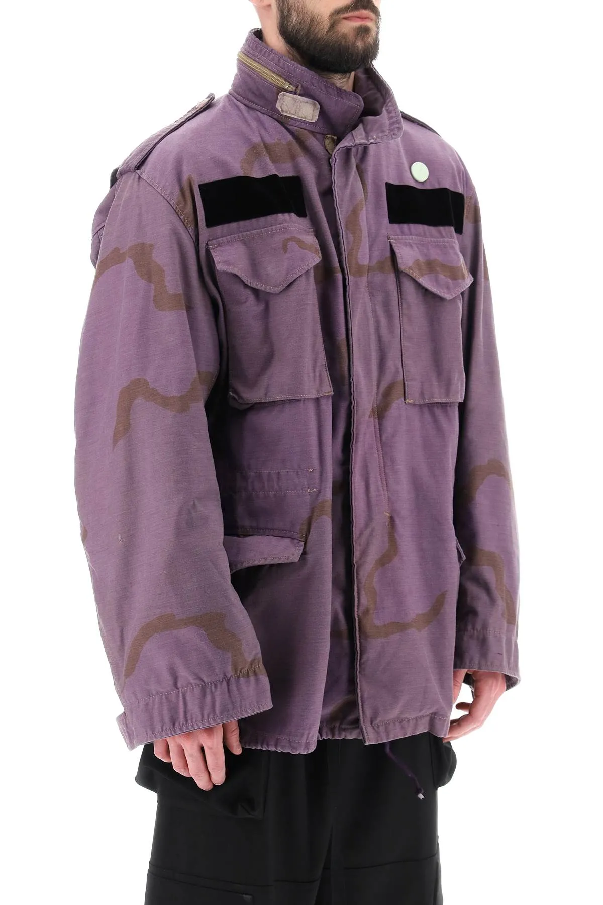 Oamc field jacket in cotton with camouflage pattern