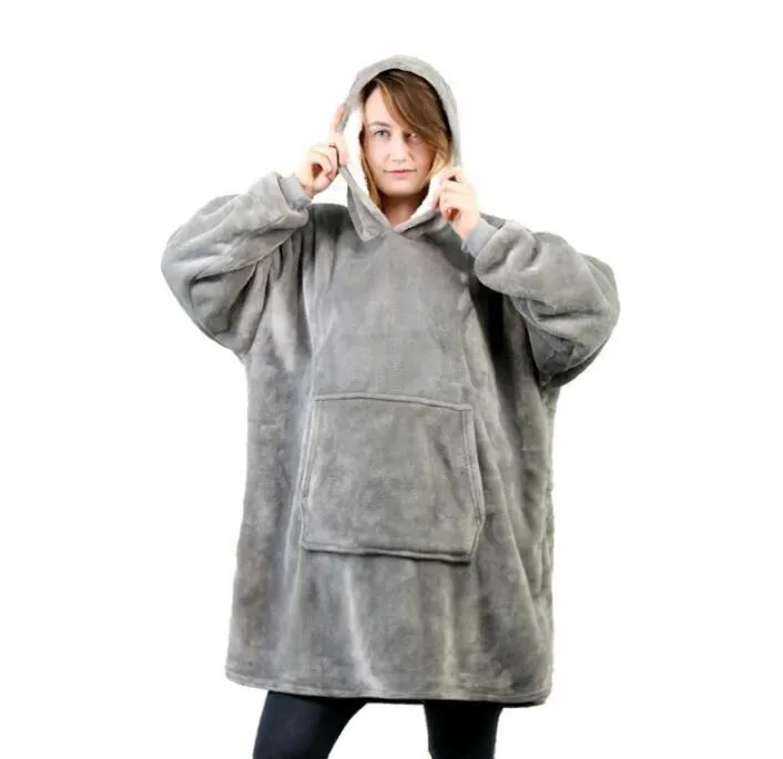 One Size Soft Plush Blanket Outdoor Wool Hoodie