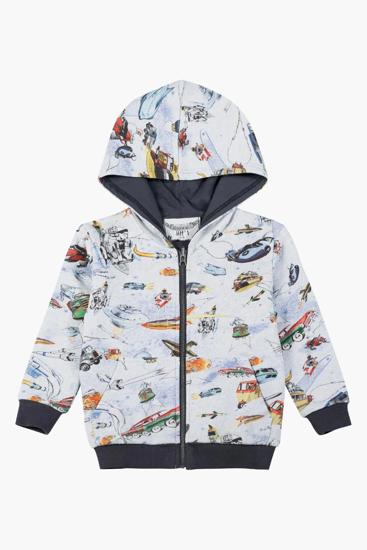 Paper Wings Future City Reversible Kids Hoodie