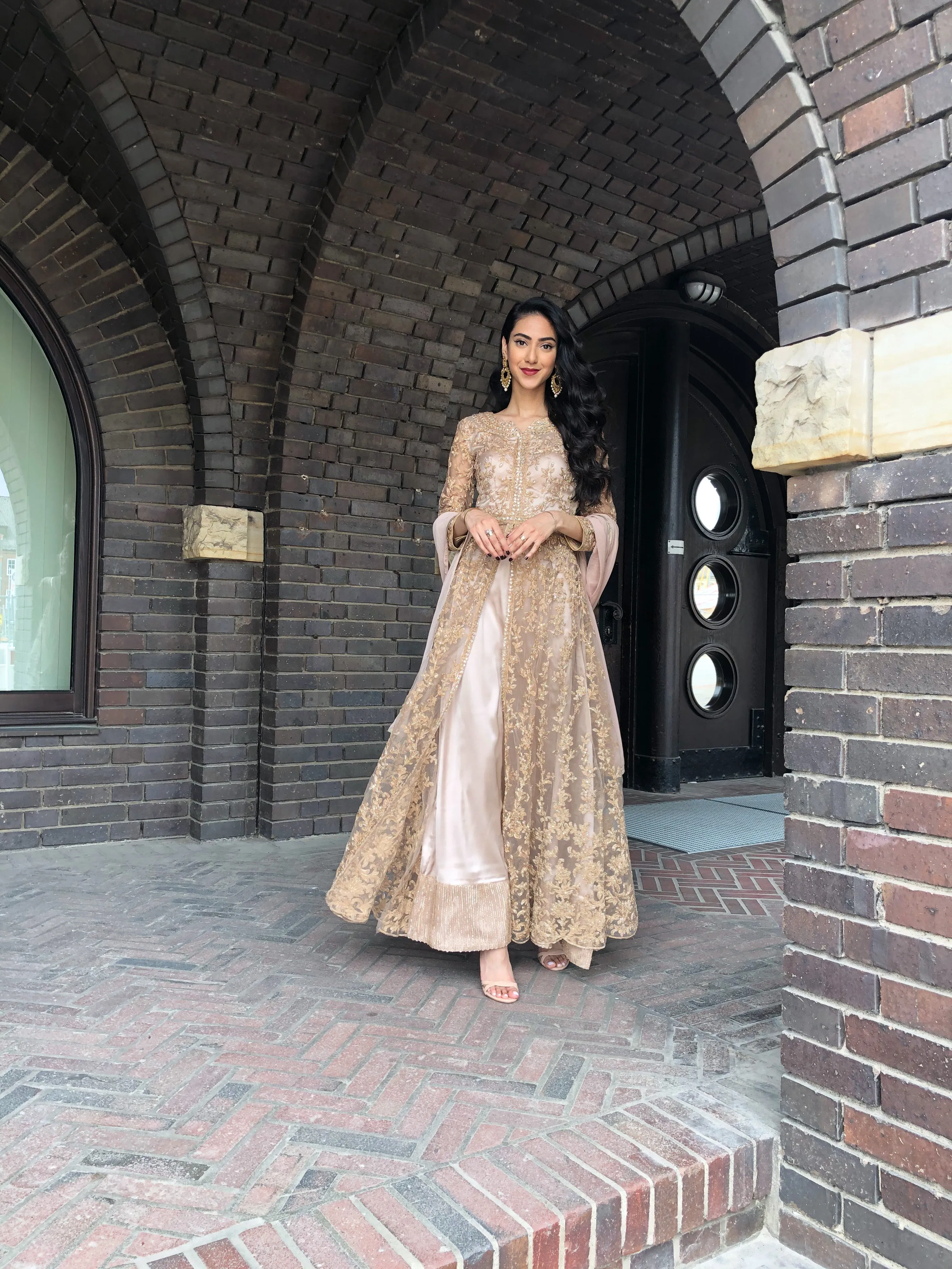 Rose Gold Coppers Embroidered Wedding Lehenga Suit