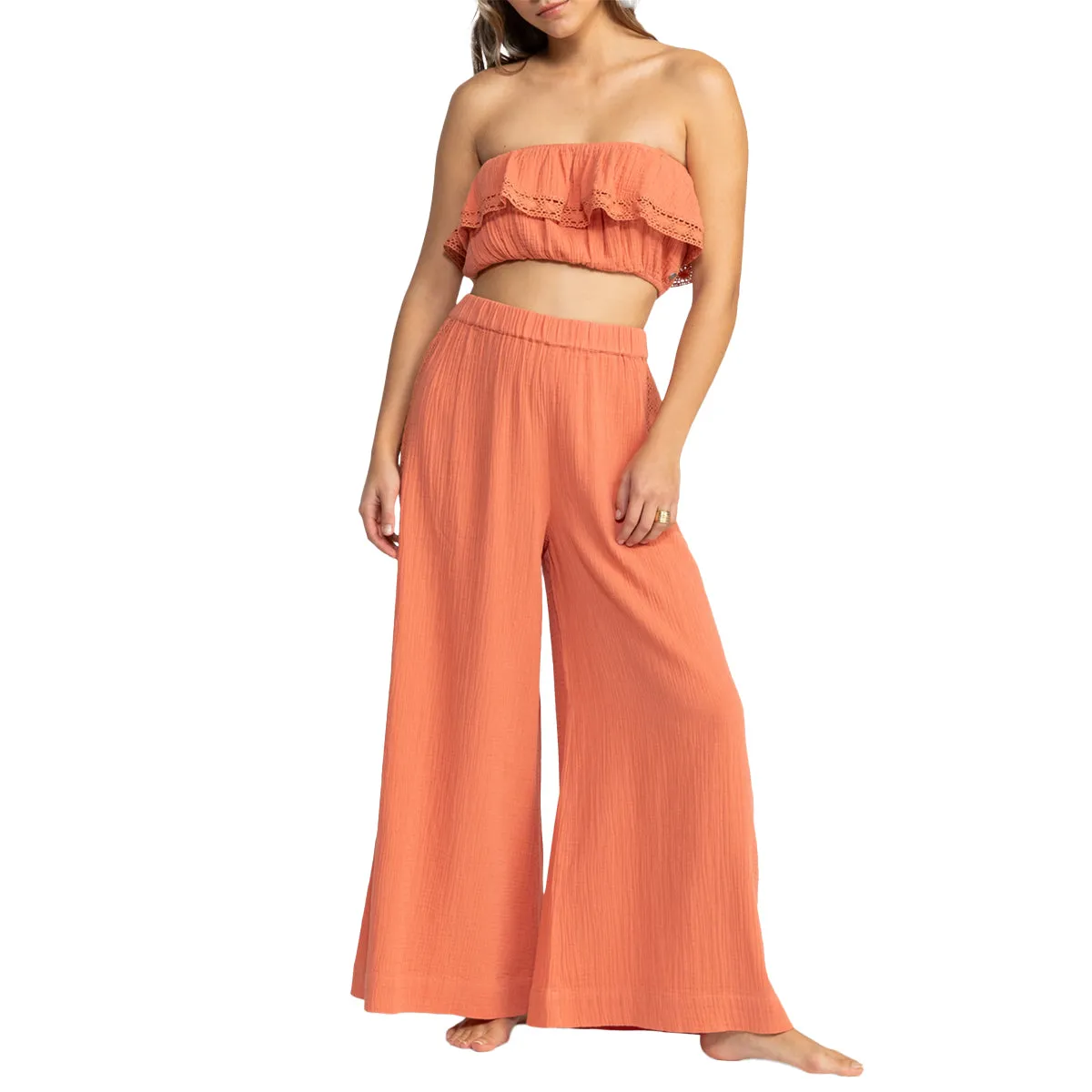 Roxy Women's Golden Tropic Wide Leg Beach Pants