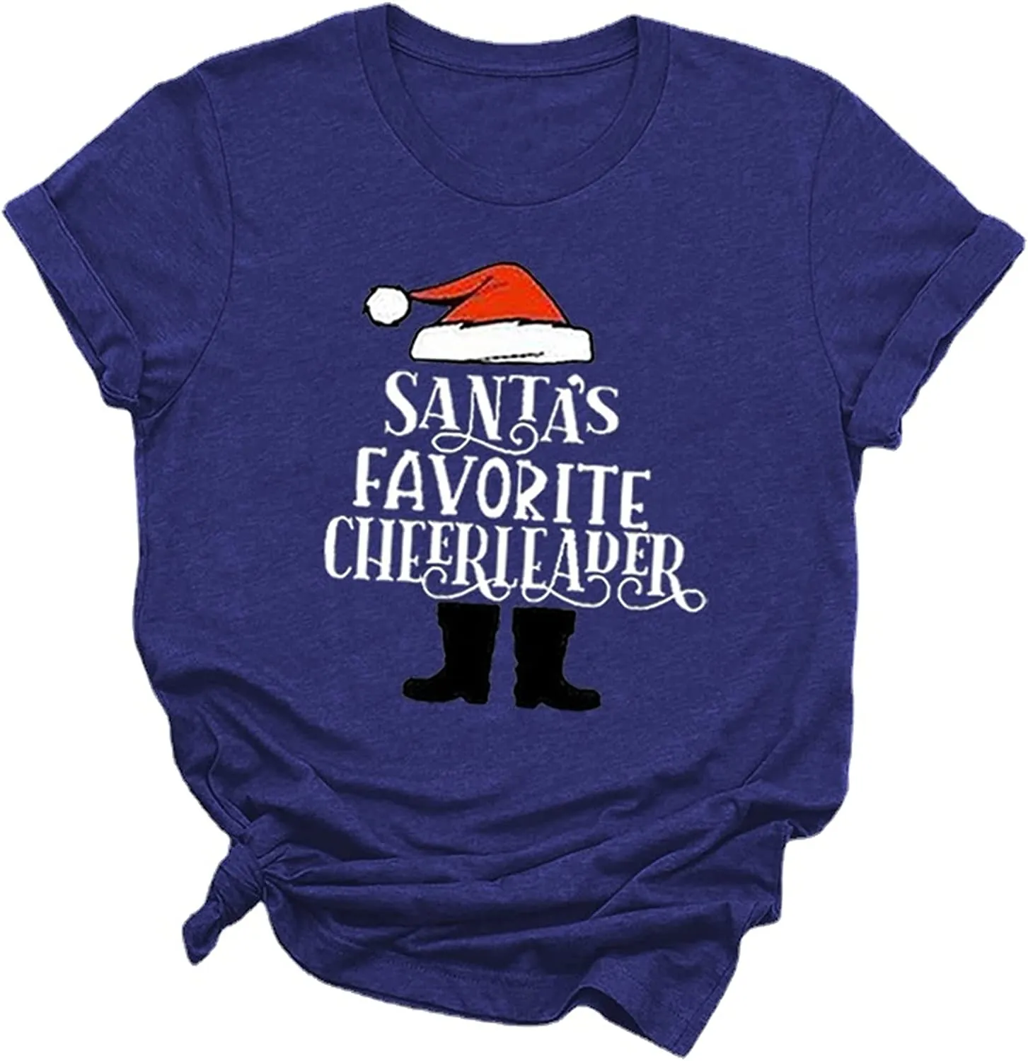 Santas Favorite Cheerleader Tees Women Teacher Santas T-Shirt