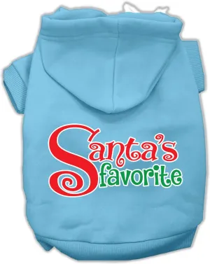 Santas Favorite Screen Print Pet Hoodie Baby Blue Xs (8)