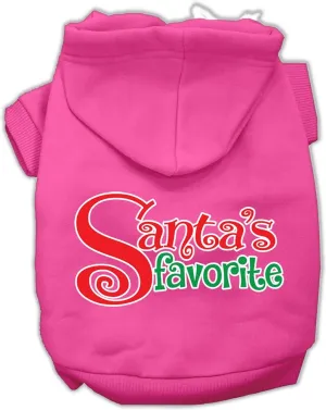 Santas Favorite Screen Print Pet Hoodie Bright Pink Sm (10)