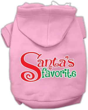 Santas Favorite Screen Print Pet Hoodie Light Pink Xl (16)